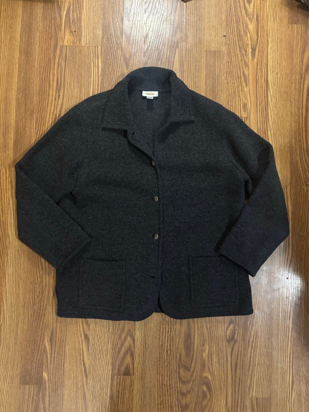 Talbots Gray Wool Fall/ Winter Preppy Professional Office Blazer/ Jacket